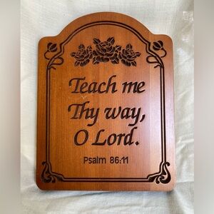 Psalm 86:11 7.5”x9.75” P Graham Dunn Cherry Wood Etched  Scripture Plaque